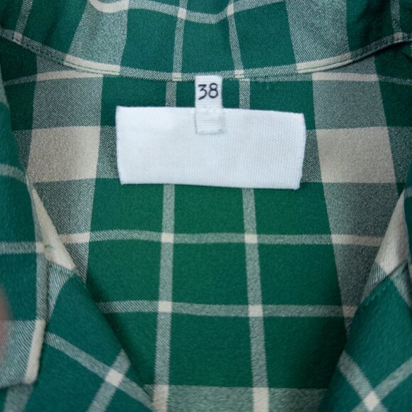 EUC $595 MM6 Maison Margiela Oversized Green Check Boxy Top IT 38 US 2 - Picture 3 of 8